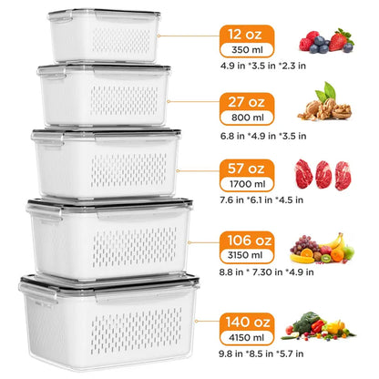 5-Pack Fresh Produce Storage
