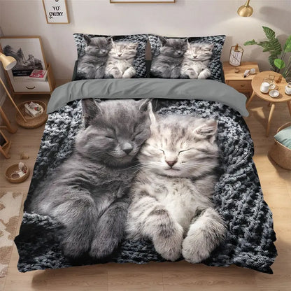 Cat Print Bedding Set
