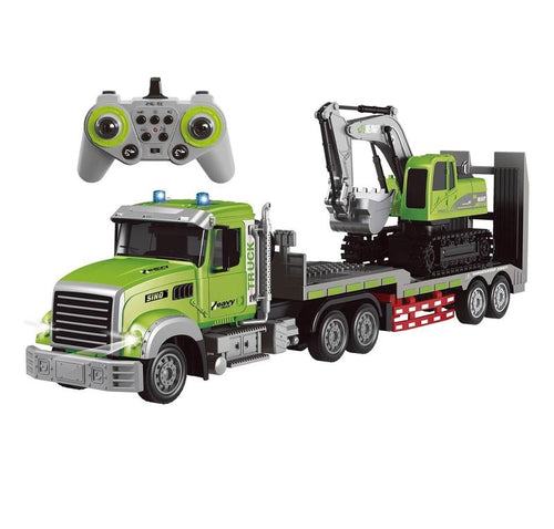 RC Semi Truck & Excavator Toy Set