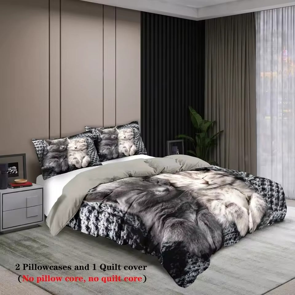 Cat Print Bedding Set