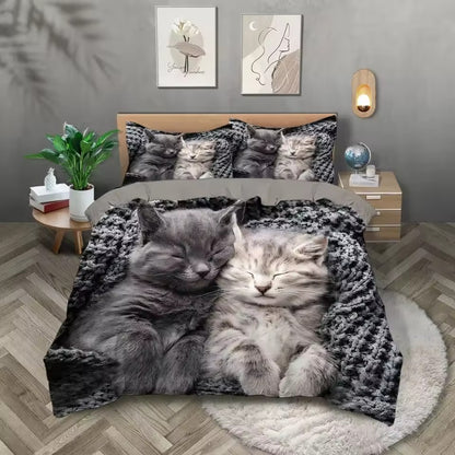 Cat Print Bedding Set